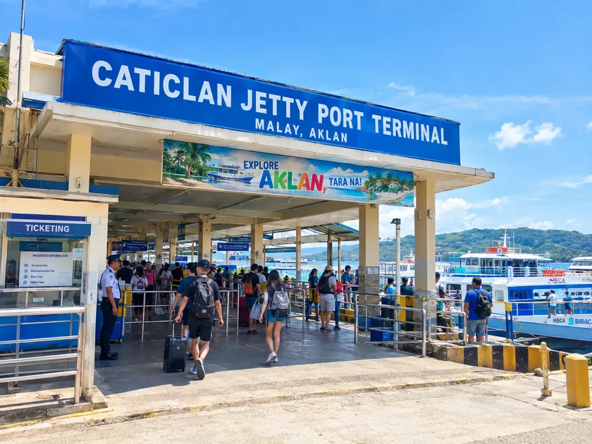 L'embarcadère de Caticlan, d'où partent les bateaux vers Boracay.