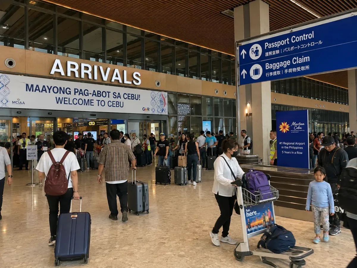La zone d'arrivée de l'aéroport international de Mactan-Cebu.